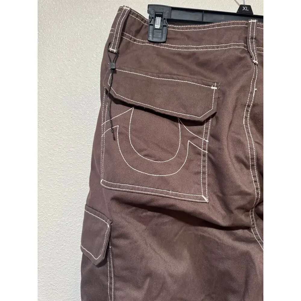 True Religion Men’s Baggy Cargo Pants 36x32 Brown Like New